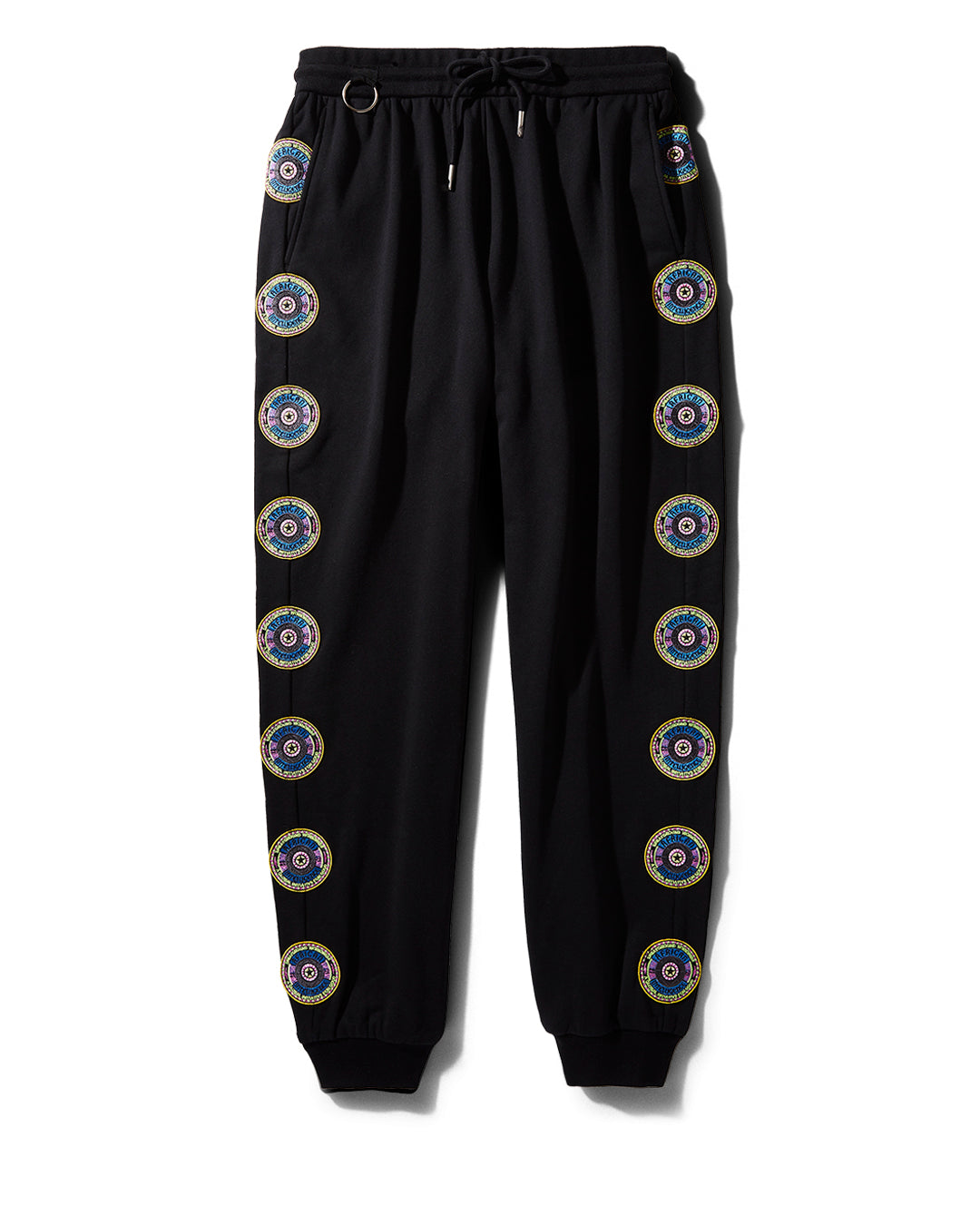Front view of Sandflower Collab Joggers in sandflower color, showcasing the elastic waistband and front pockets.
