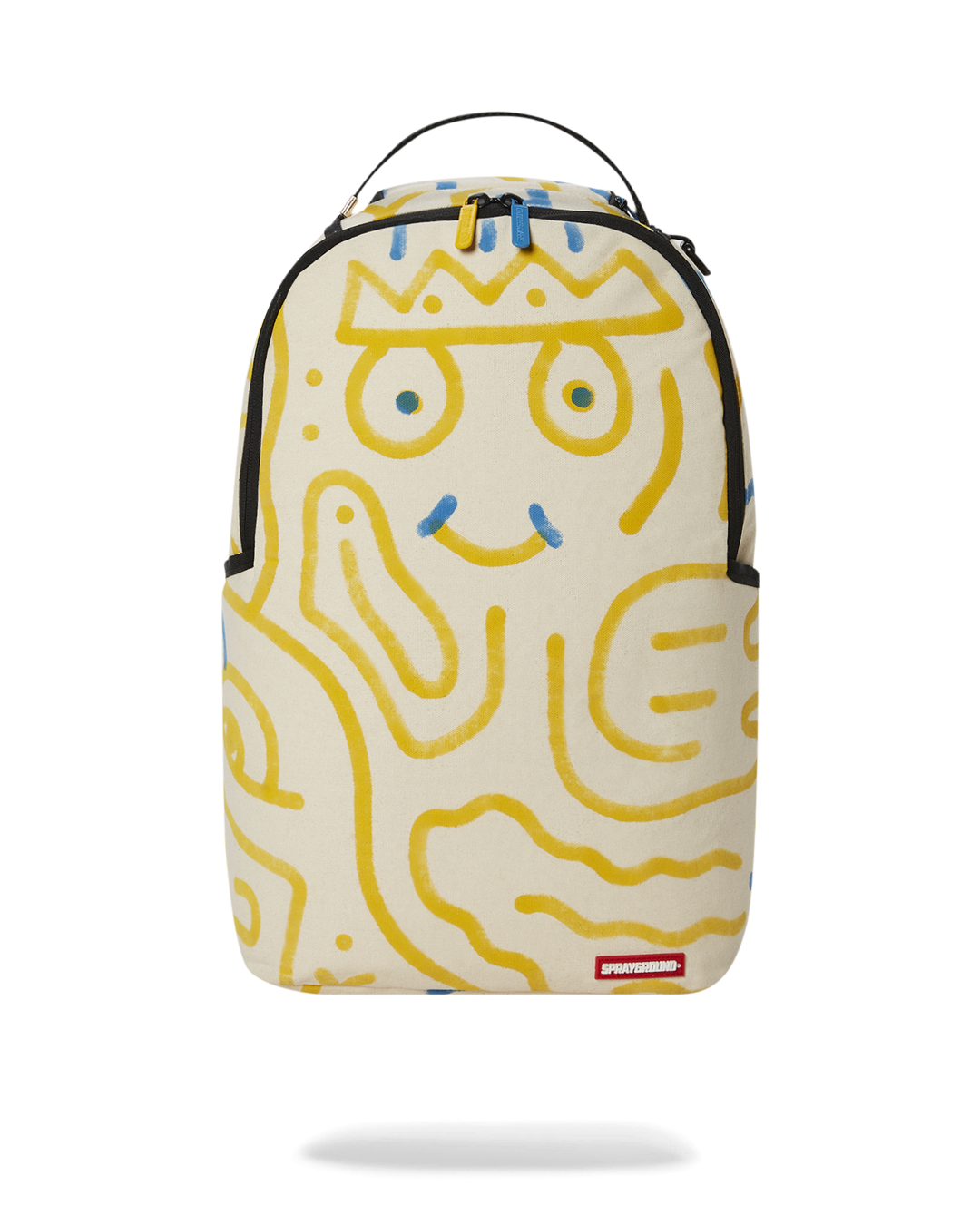 Close-up of gold hardware and textured canvas surface on limited edition backpack
