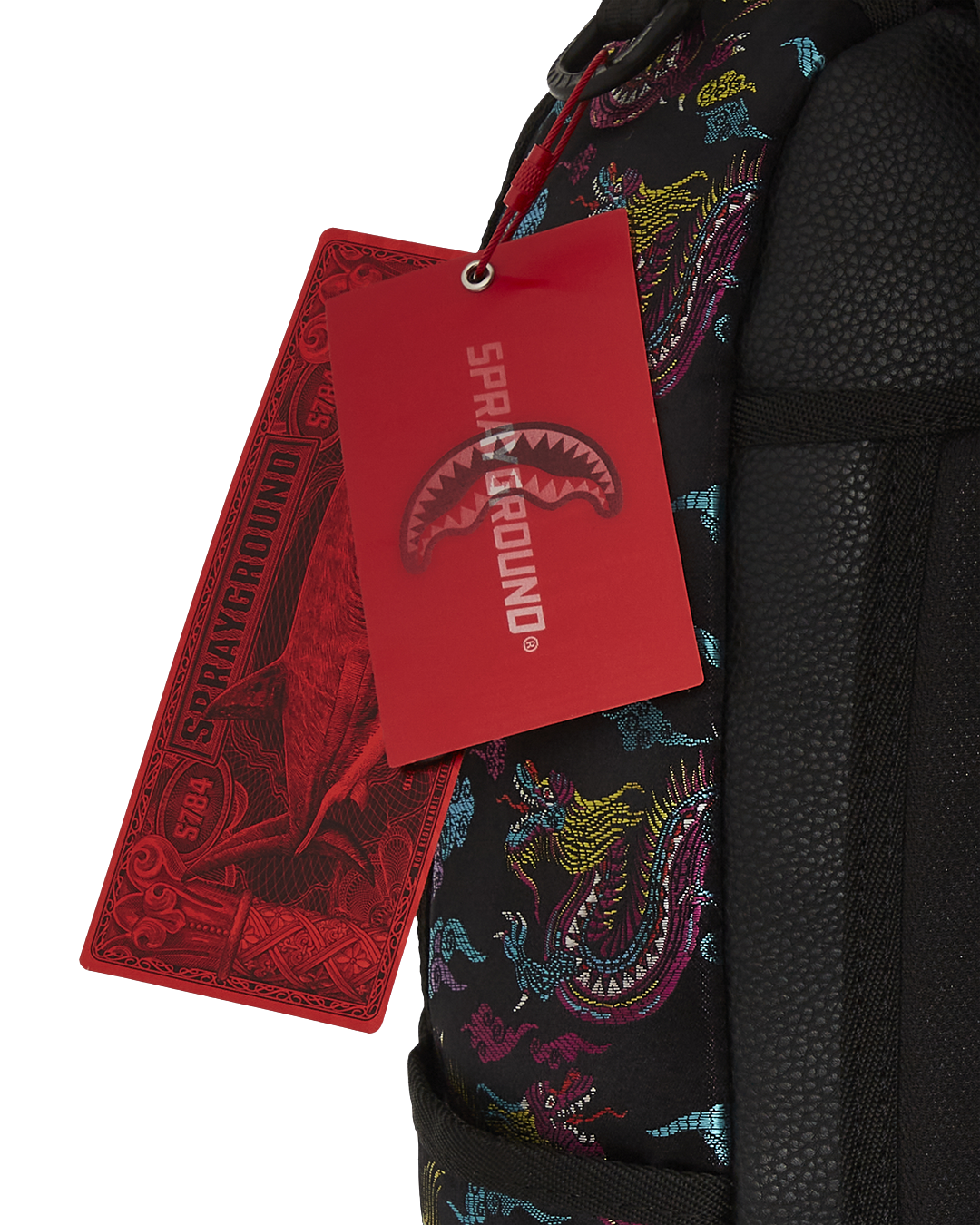 Interior of the backpack with velour laptop compartment and organizer pockets