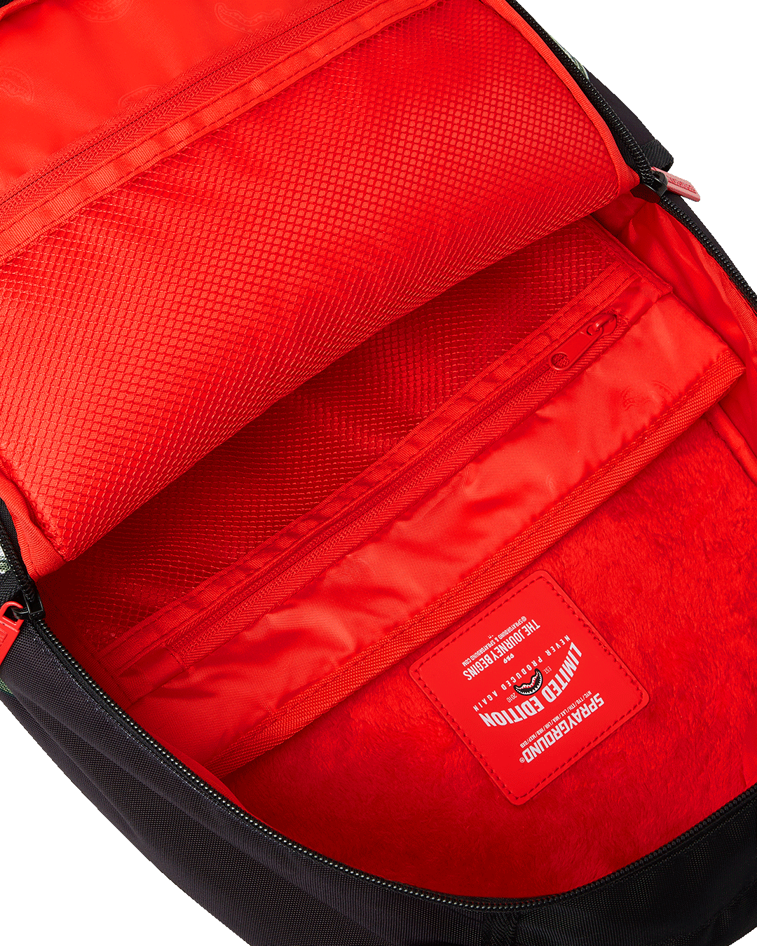 Side view of the Garfield Deluxe Backpack with adjustable straps.