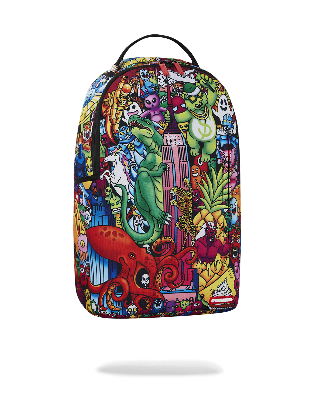 Backpack attached to rolling luggage via slide-through sleeve, ideal for travel.