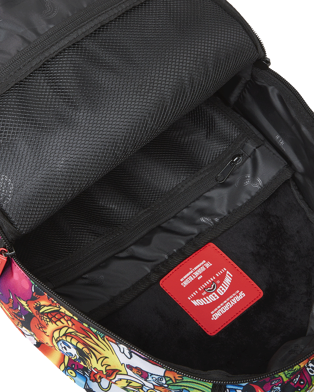 Close-up of the backpacks padded laptop compartment and interior organization.