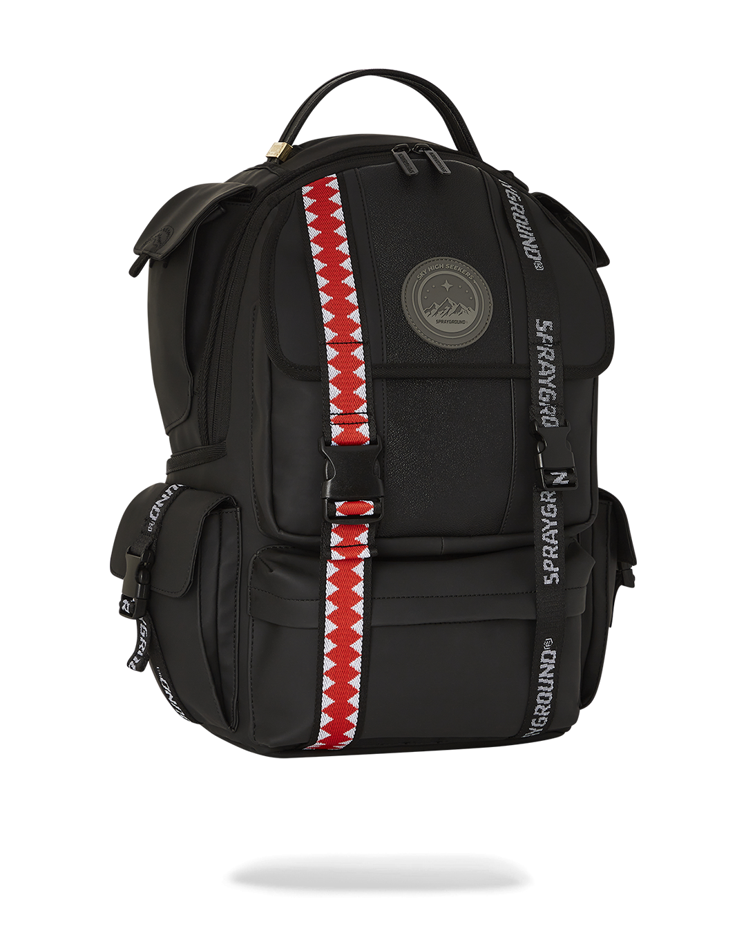 Timbuk2 Authority Deluxe Faux Leather Backpack - back view with slide through sleeve for carry-on luggage