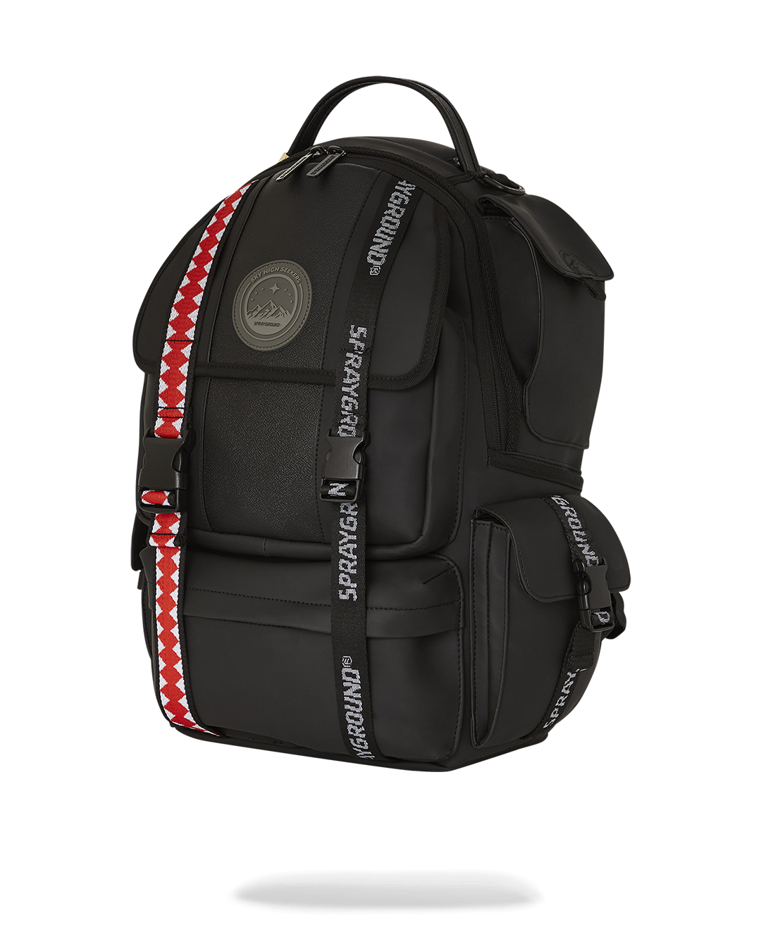 Timbuk2 Authority Deluxe Faux Leather Backpack - side view showing adjustable straps