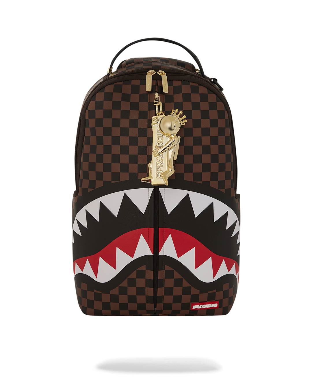 Zipper Pulley Faux Leather Backpack with front zipper pocket and side pockets
