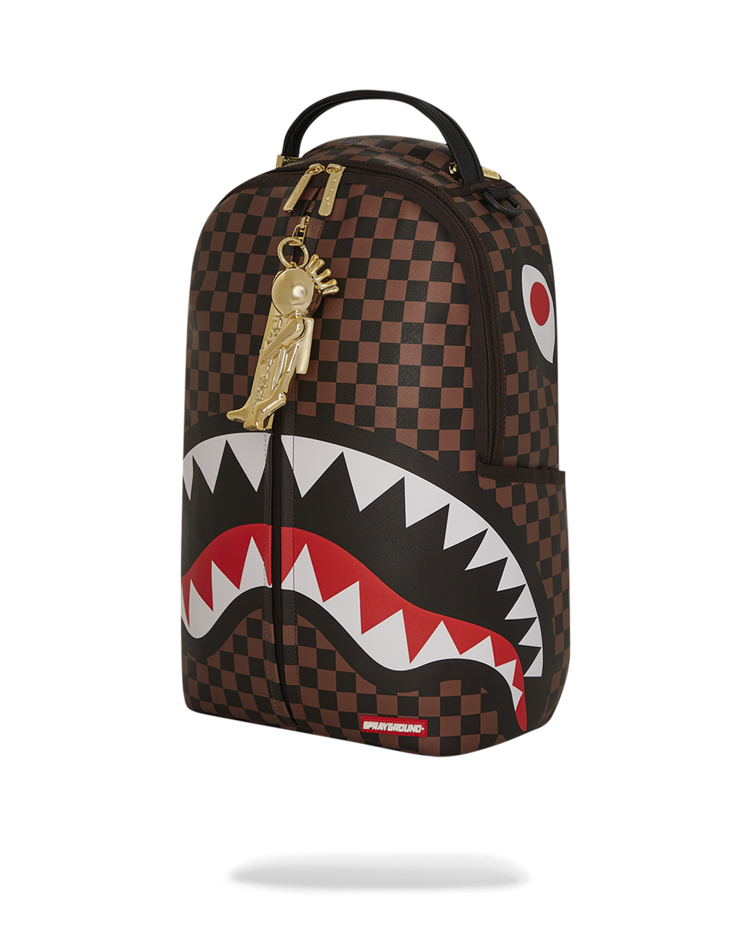 Zipper Pulley Faux Leather Backpack with front zipper pocket and side pockets