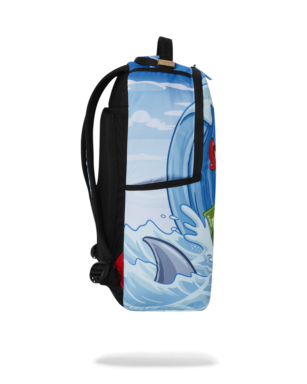 Worn on traveler’s back with straps adjusted for comfort on San Francisco streets