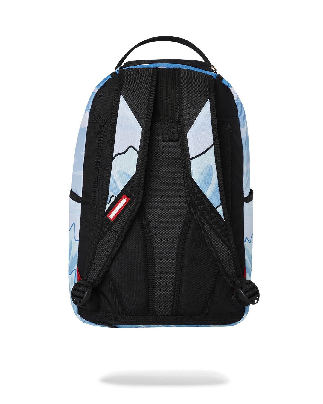 Front view of Diablo Wave backpack showing gold zippers and Sprayground badge