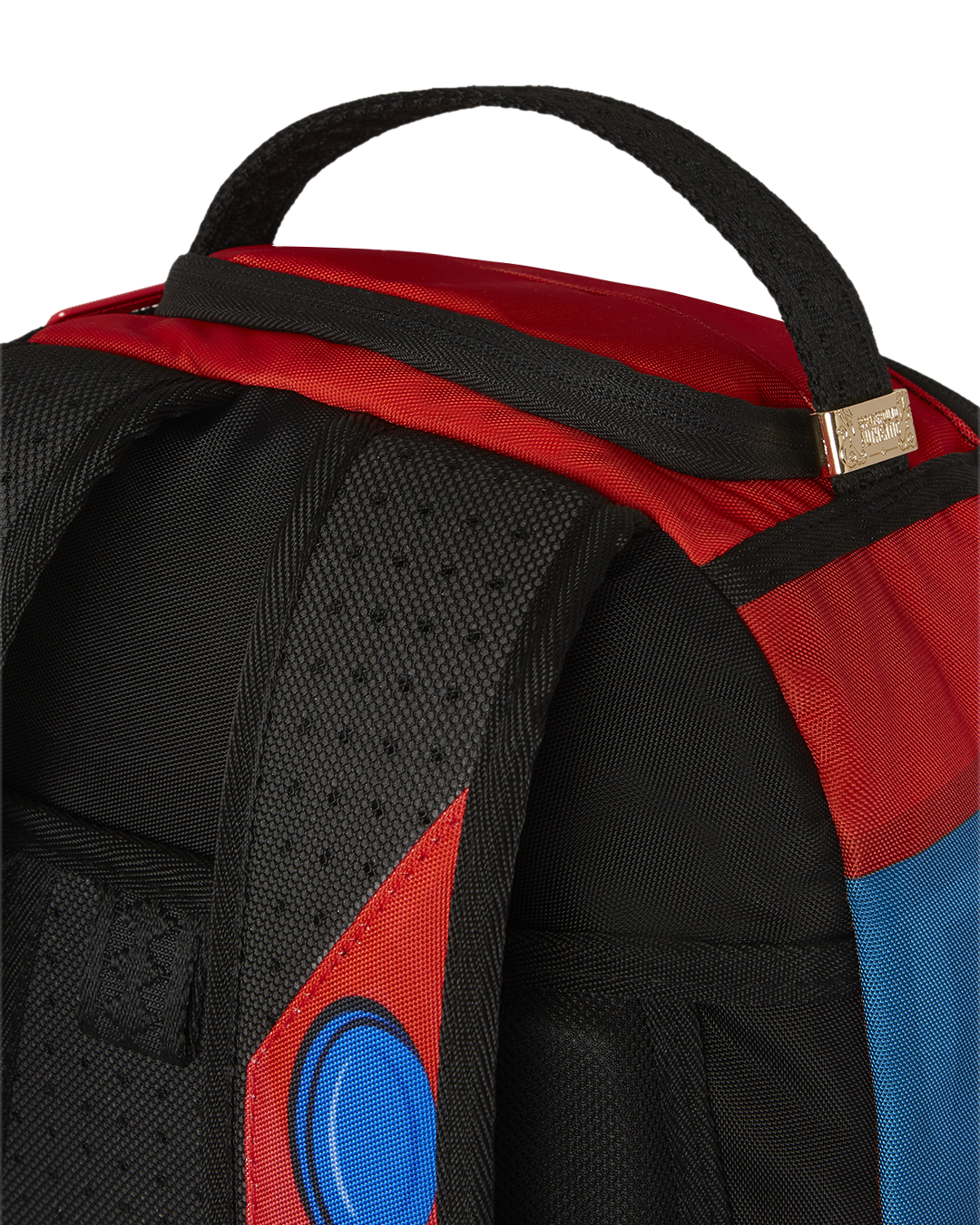 Astromane backpack open to show velour laptop compartment and organizer pockets