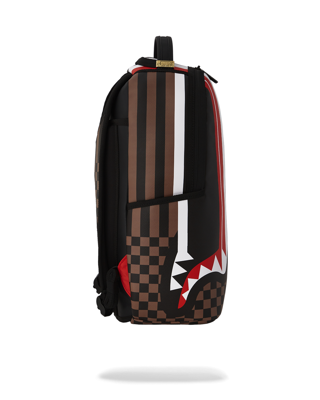 Back view showing ergonomic padding and slide-through luggage sleeve