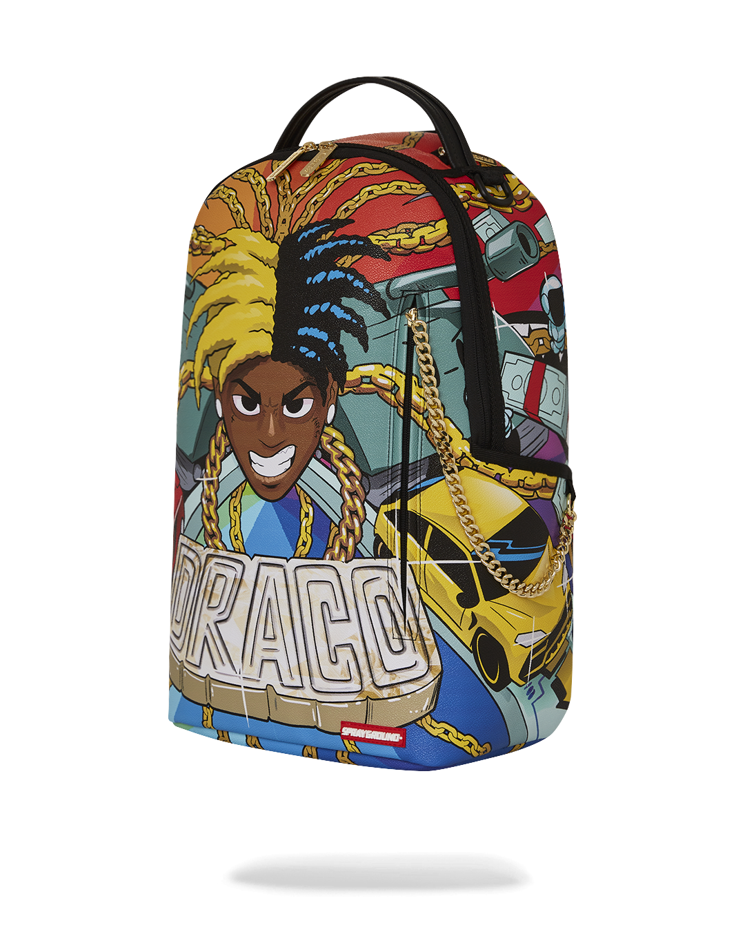 Back panel and shoulder straps of the designer backpack showing mesh padding