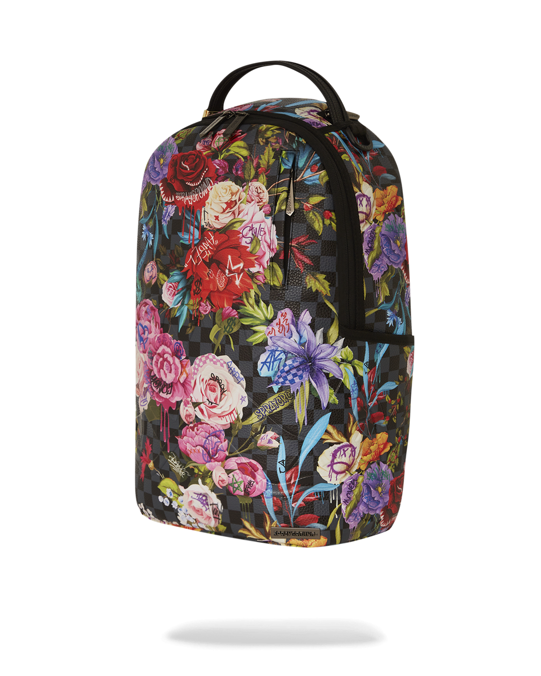 Side angle showcasing ergonomic straps and slide-through sleeve on carry-on luggage