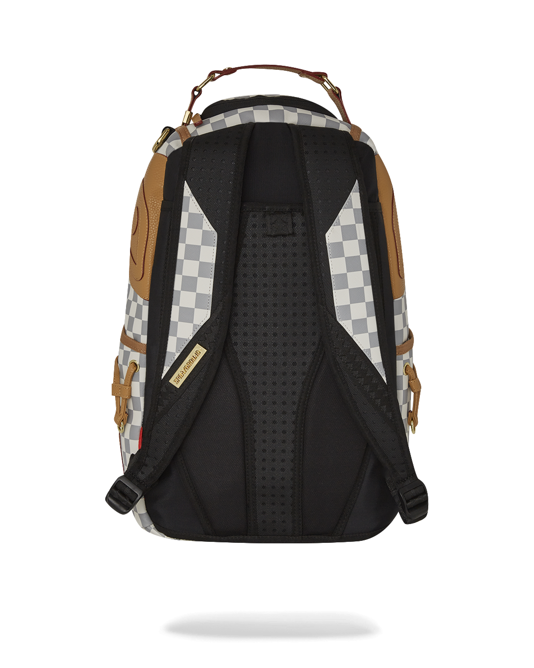 Stylish faux leather laptop backpack with adjustable straps and ergonomic padding.