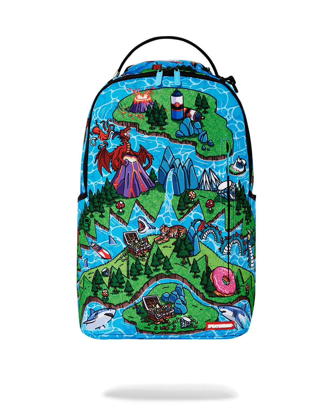 Shark Island Adventure Deluxe Backpack displaying the spacious interior and laptop compartment
