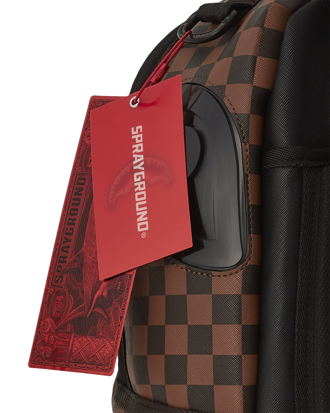 Faux leather backpack with gold zippers and ergonomic design