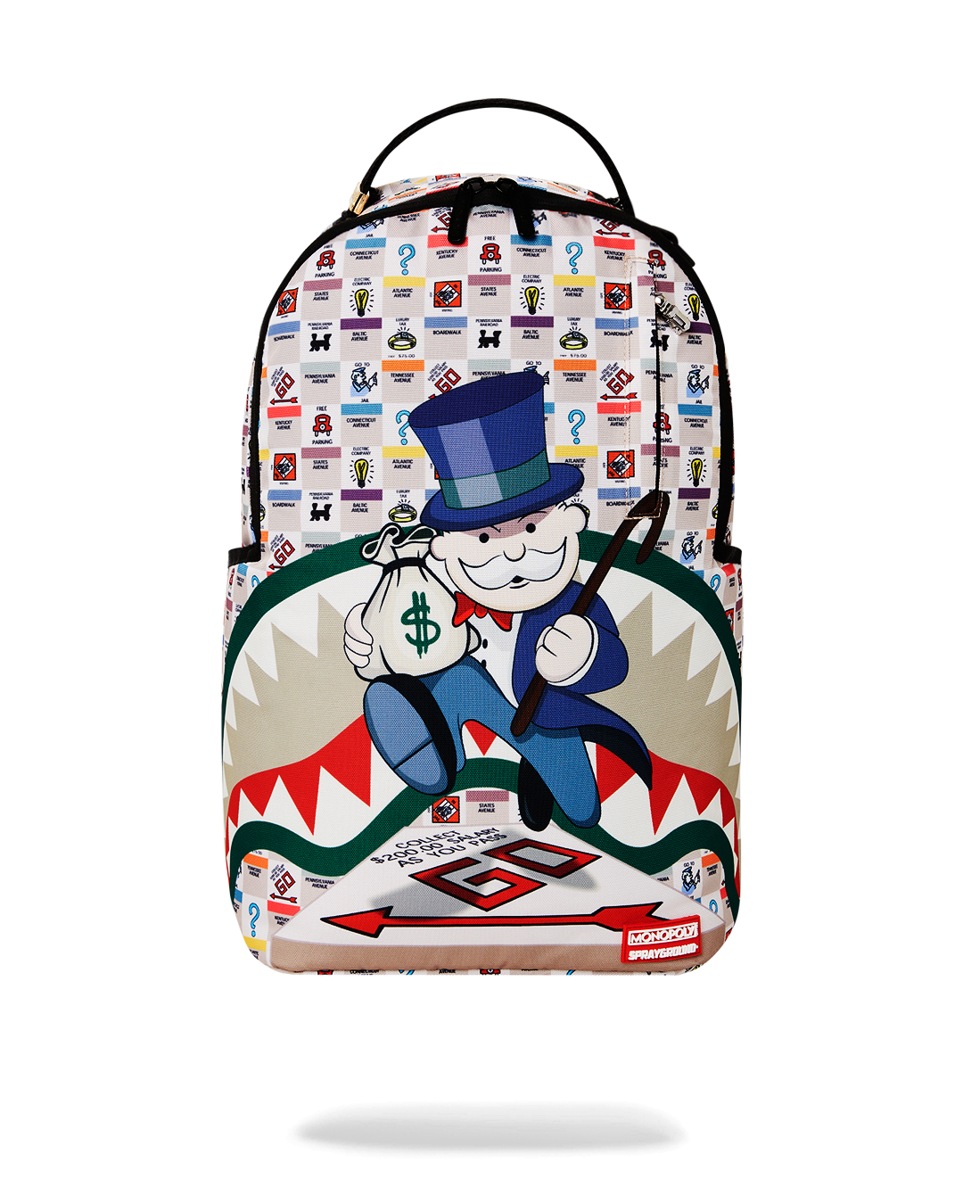 Side-angle view of sprayground backpack pink edition with ergonomic padding
