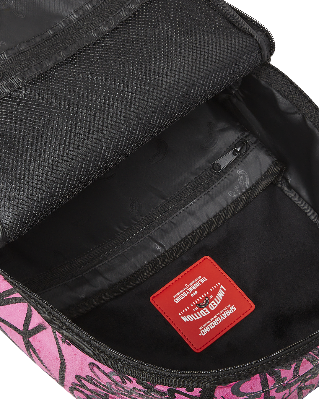 Faux leather travel backpack with laptop compartment and gold zippers