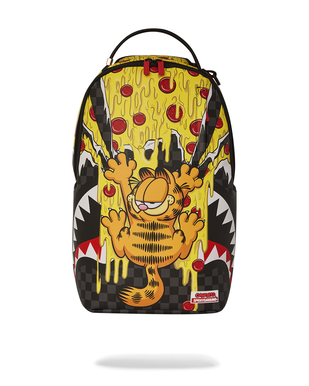 Garfield Hangry Deluxe backpack front view with zippered pockets