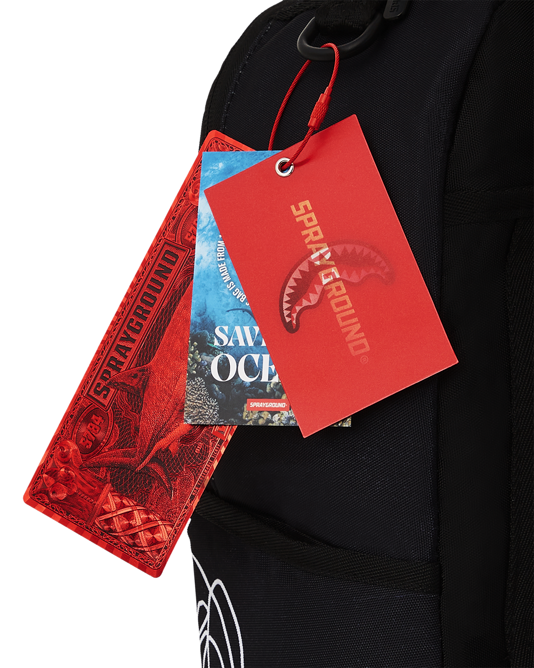 Open interior of Shark Deluxe Backpack displaying laptop compartment.