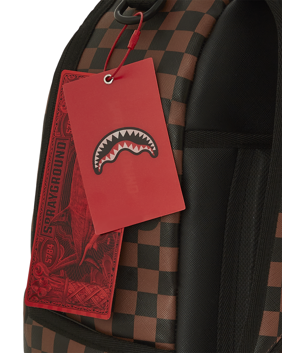 Interior view of the faux leather backpack showcasing laptop compartment.
