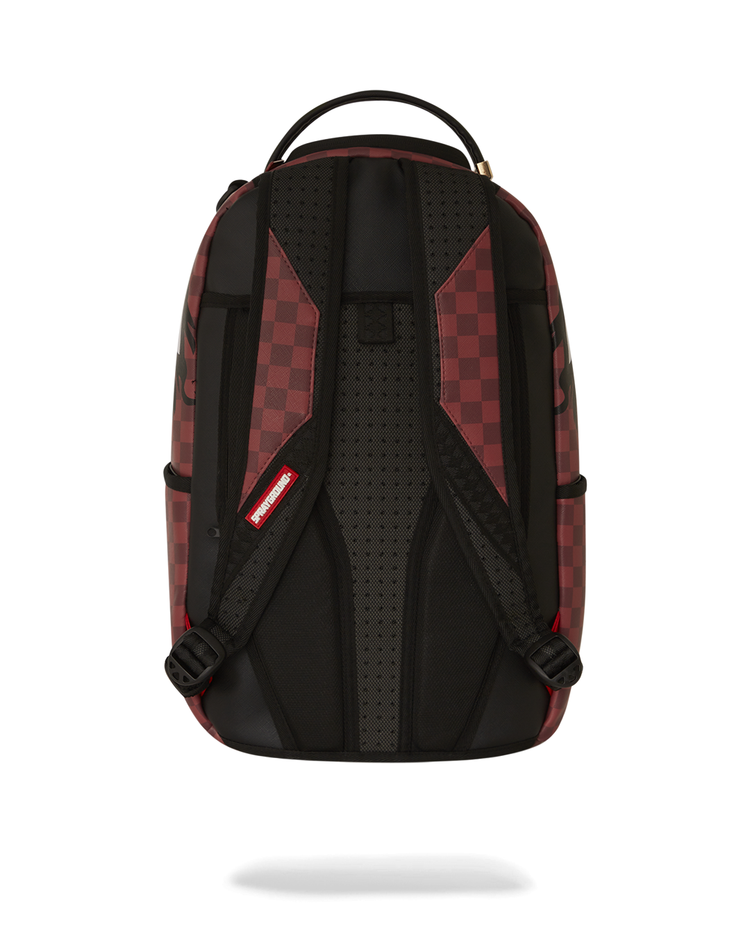 Front view of the chic faux leather backpack showcasing its sleek design.