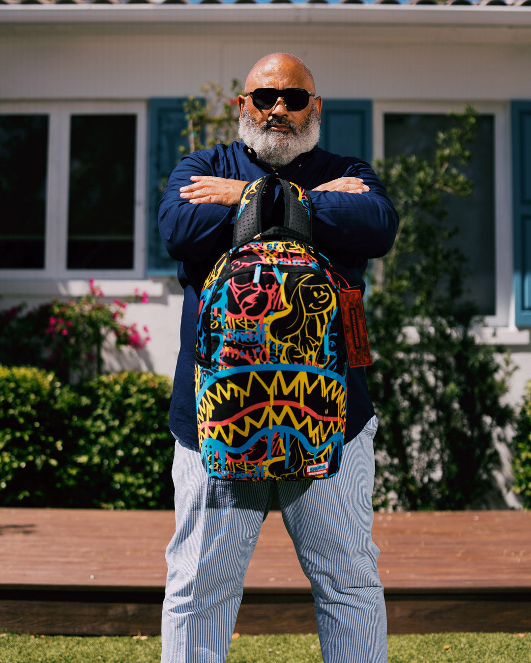 Open backpack displaying velour laptop compartment and organizer pockets
