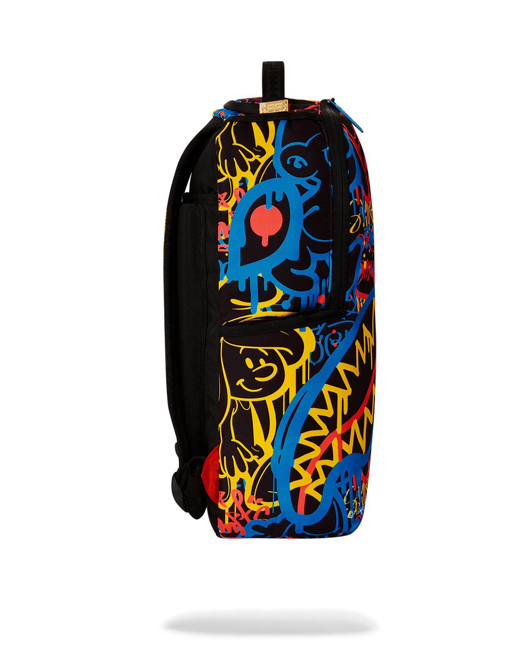Open backpack displaying velour laptop compartment and organizer pockets