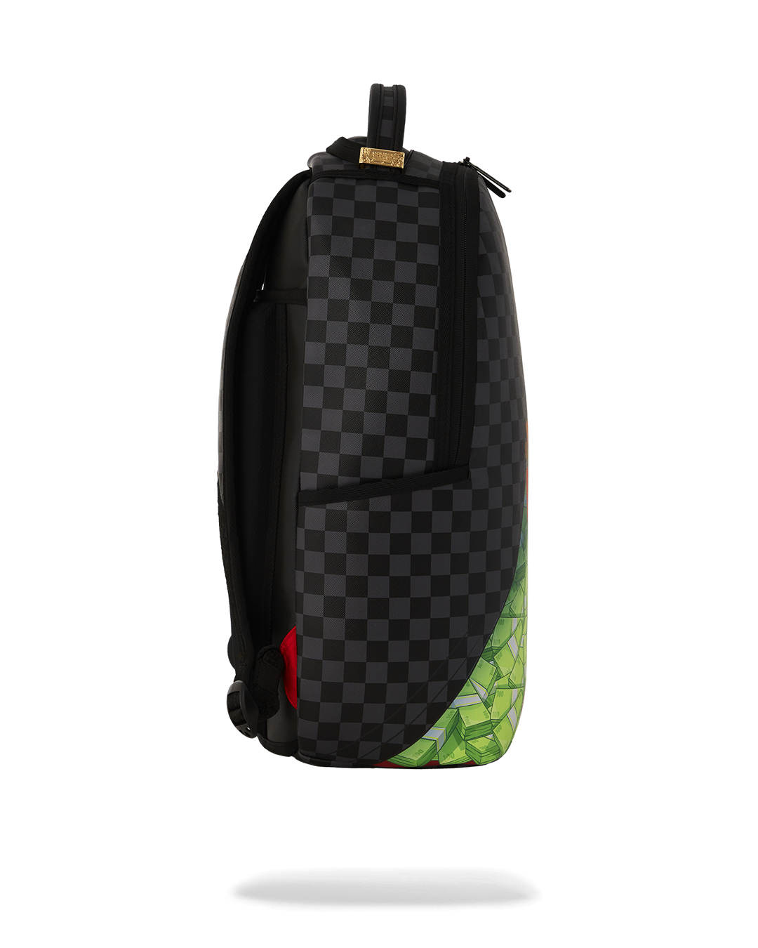 Side view showcasing the storage pockets of the Gerald Deluxe backpack.