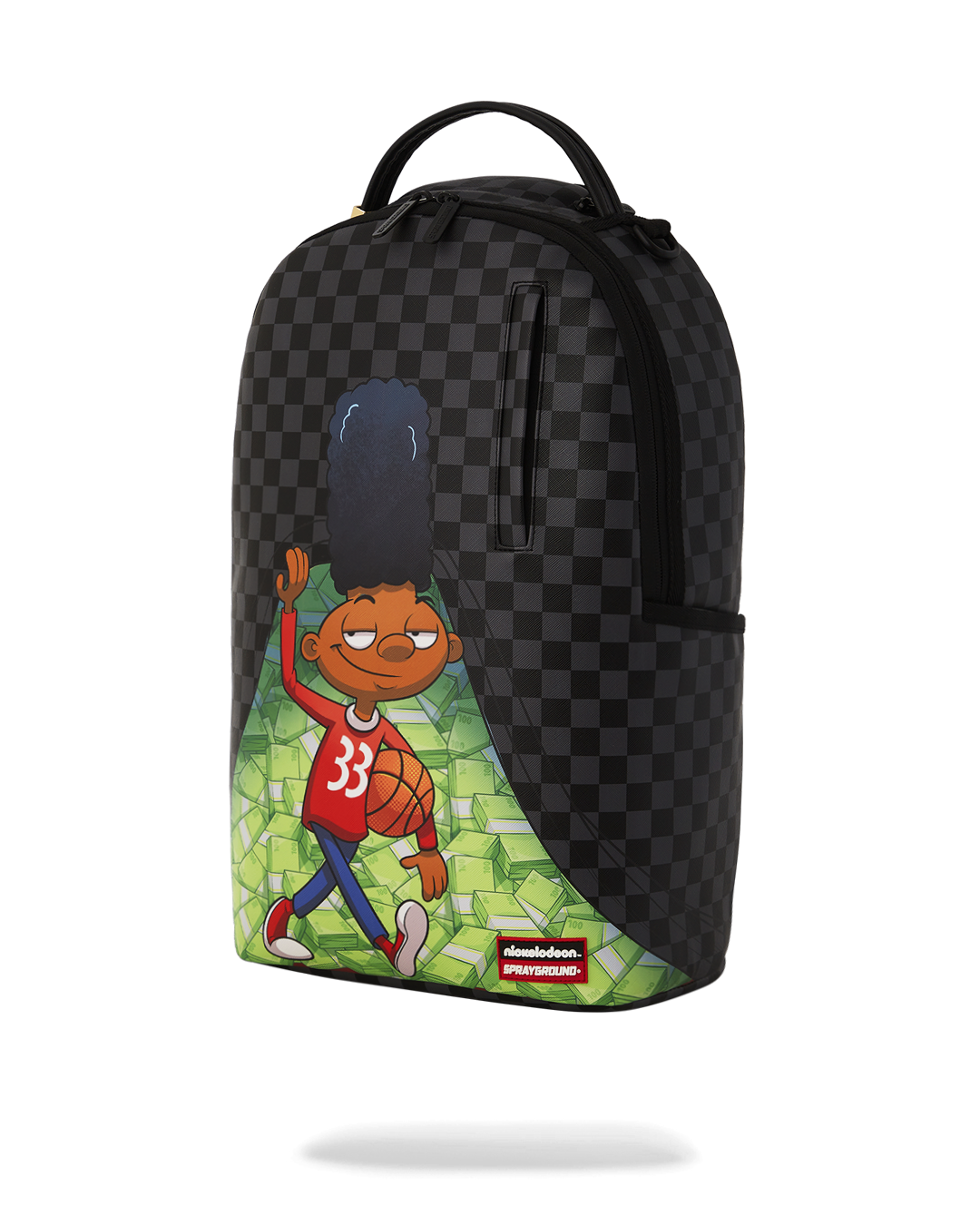 Side view showcasing the storage pockets of the Gerald Deluxe backpack.