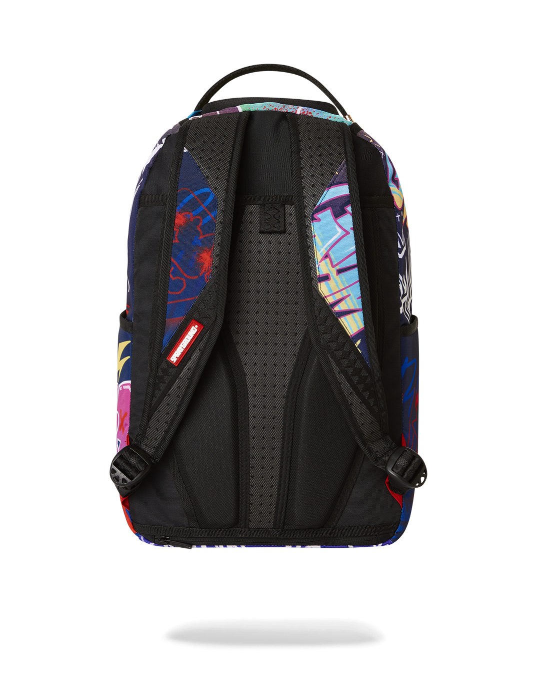 Close-up of Five Nights at Freddys backpack front zipper pocket and Glamrock detailing