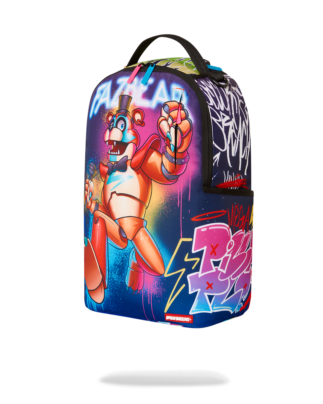 Glamrock backpack being worn with adjustable straps and ergonomic back padding