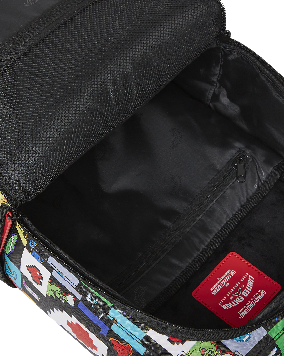 Minecraft backpack with pixelated edges and spacious compartments for kids and gamers