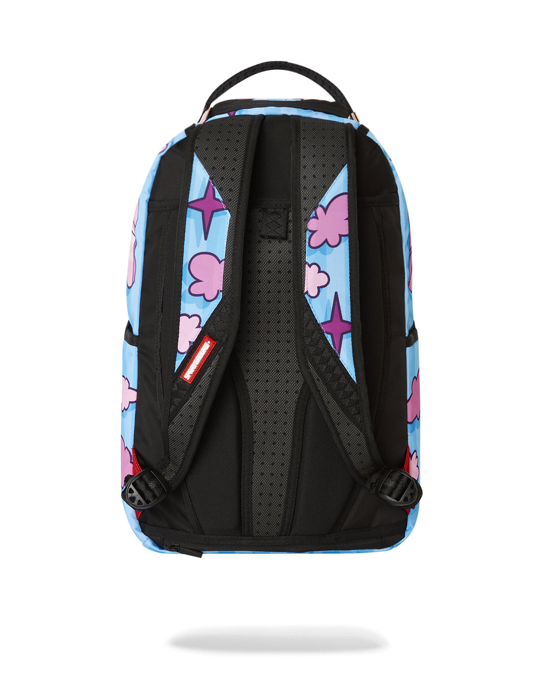 Front view of the Urban Chic Pink Panther laptop backpack showcasing its stylish design.