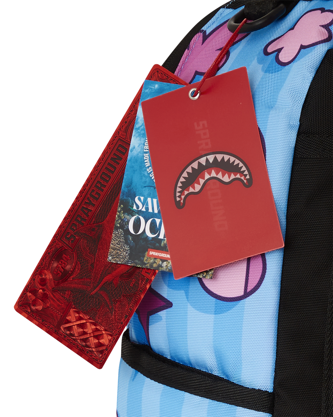 Front view of the Urban Chic Pink Panther laptop backpack showcasing its stylish design.