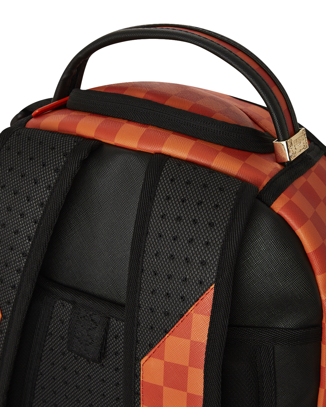 Back view of the laptop backpack featuring mesh padding and carry-on sleeve