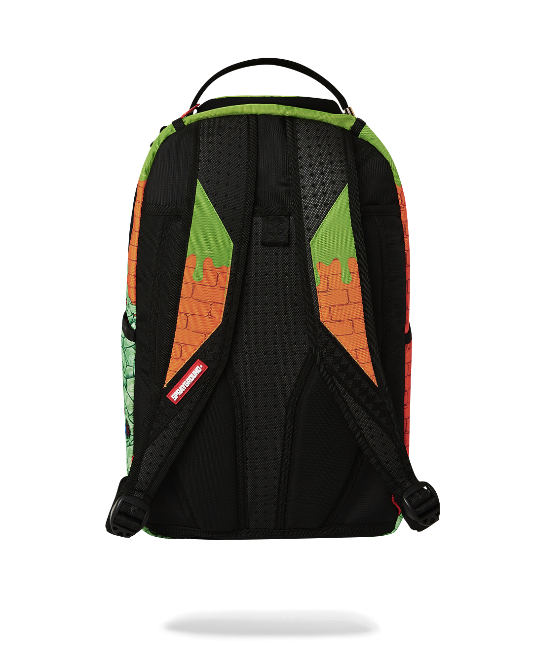 Front view of the Retro Vibes DLXSR Backpack showcasing its stylish design and gold zippers.