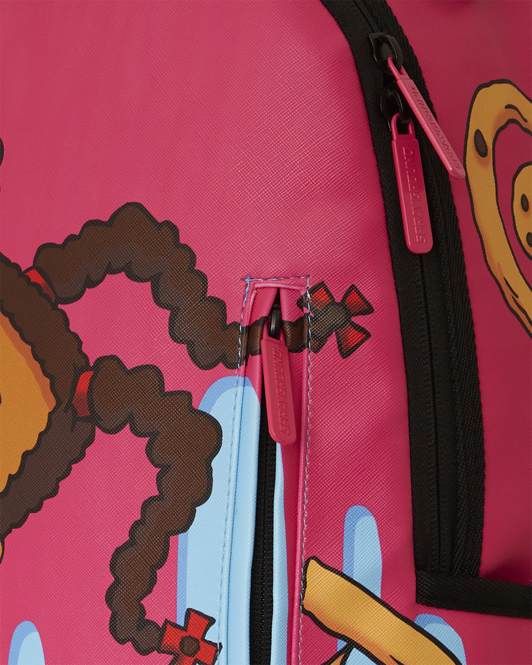 Sprayground RUGRATS SUSIE ART CLASS pink faux leather backpack for kids, front view