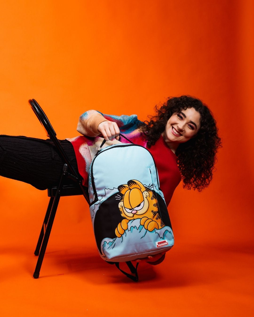 Clear Sprayground backpack interior showing separate velour laptop compartment