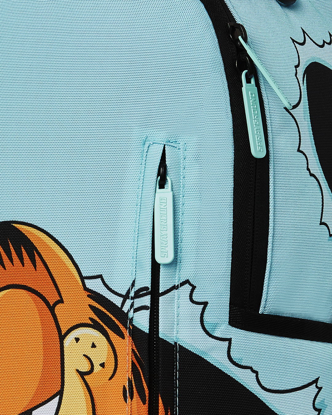 Clear Sprayground backpack interior showing separate velour laptop compartment