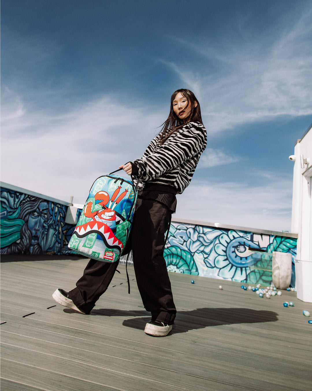MR. KRABS ACCOUNTS PAYABLE DLXSR Backpack - side pockets and adjustable straps