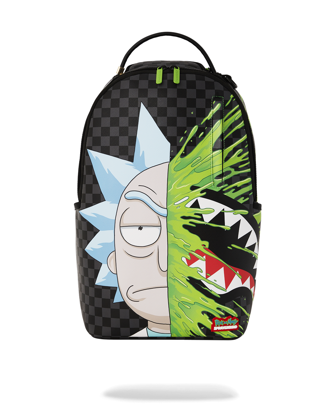 Faux leather rucksack backpack with front zipper pocket and side pockets