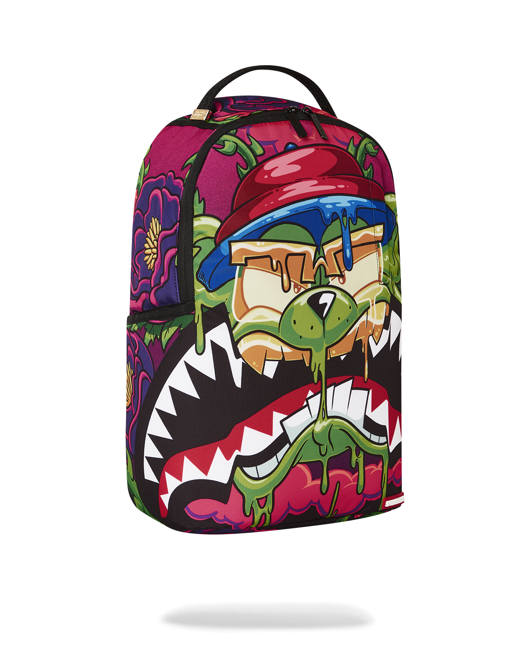 Interior view of Shark Bite Laptop Backpack with laptop compartment.