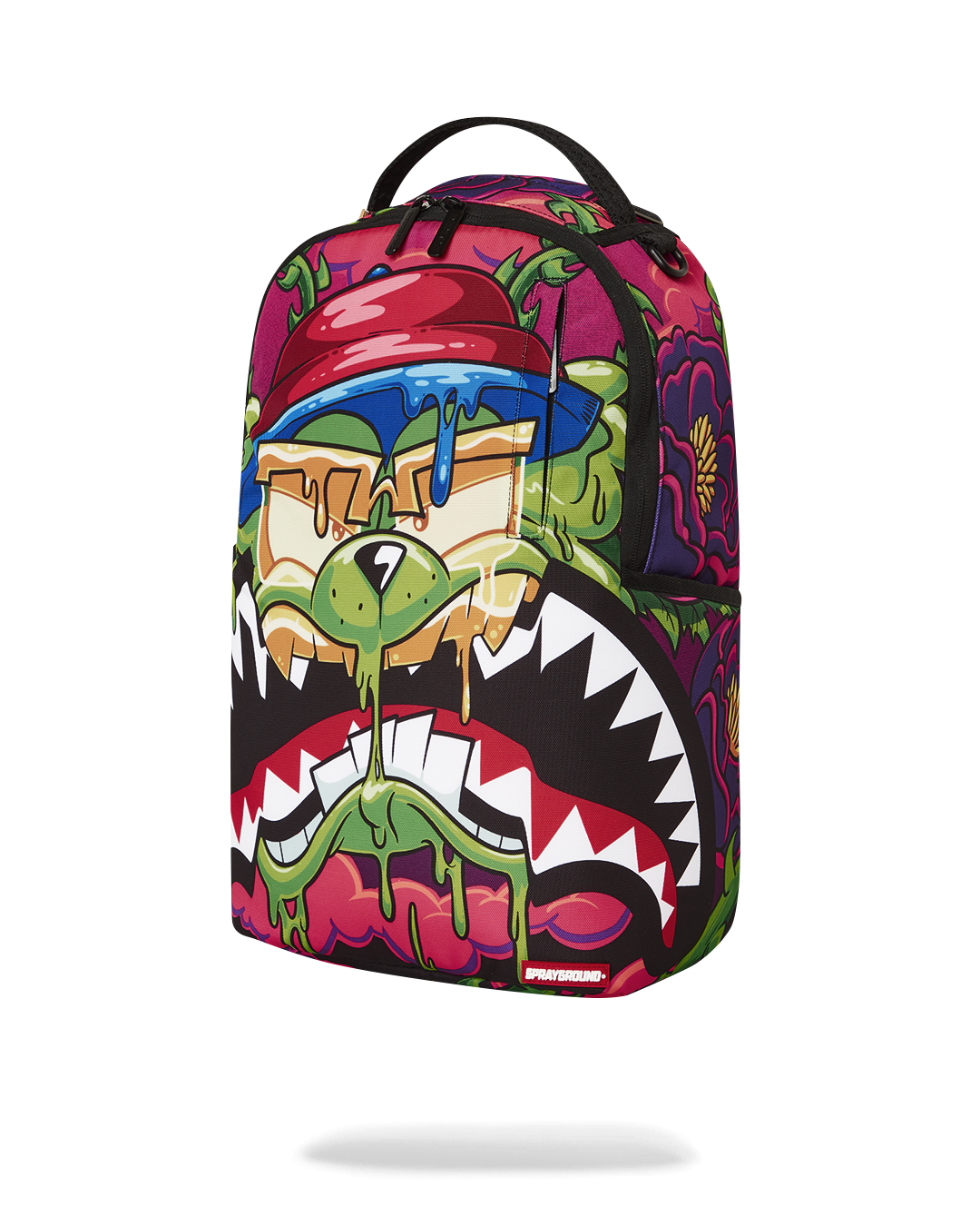 Interior view of Shark Bite Laptop Backpack with laptop compartment.