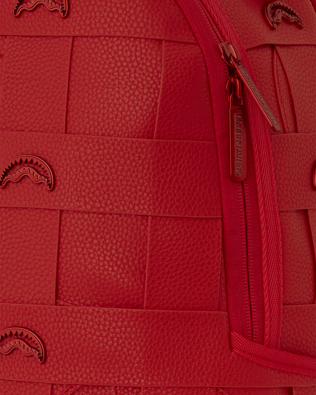 Faux leather backpack worn by a commuter in urban setting