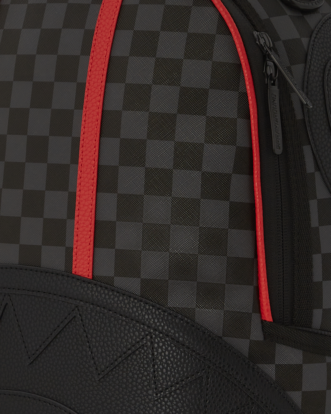 Monaco Shark Club leather backpack side view showing ergonomic mesh back padding