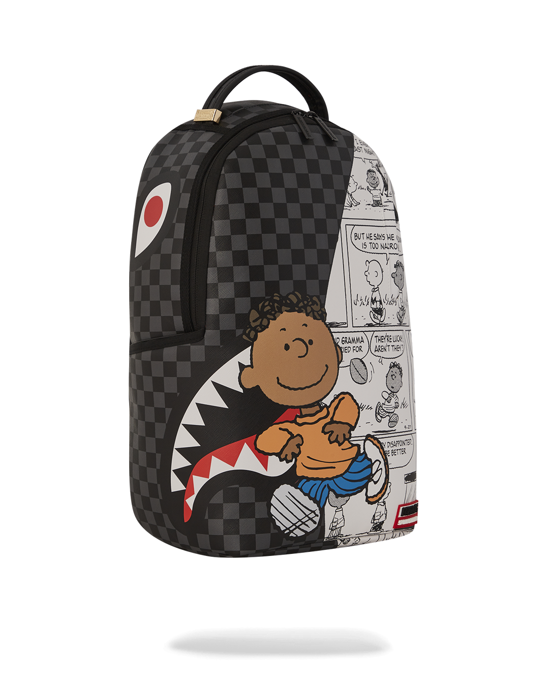 Interior view showing the laptop compartment of the Franklin Sharks backpack.