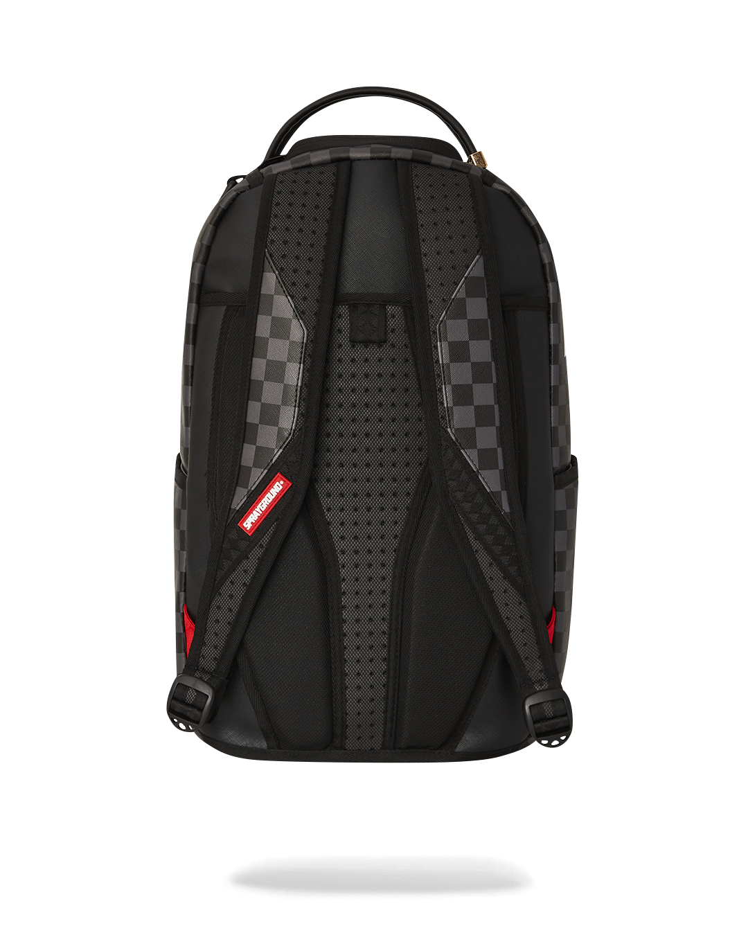 Faux leather laptop backpack with ergonomic mesh back padding and adjustable straps