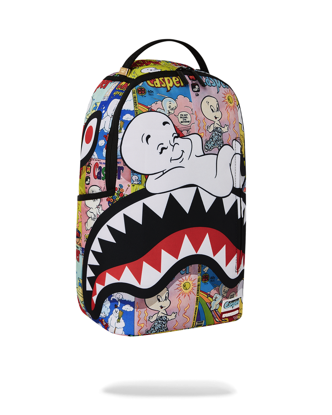 Casper Dreams Deluxe Backpack in use during travel, connected to carry-on luggage.