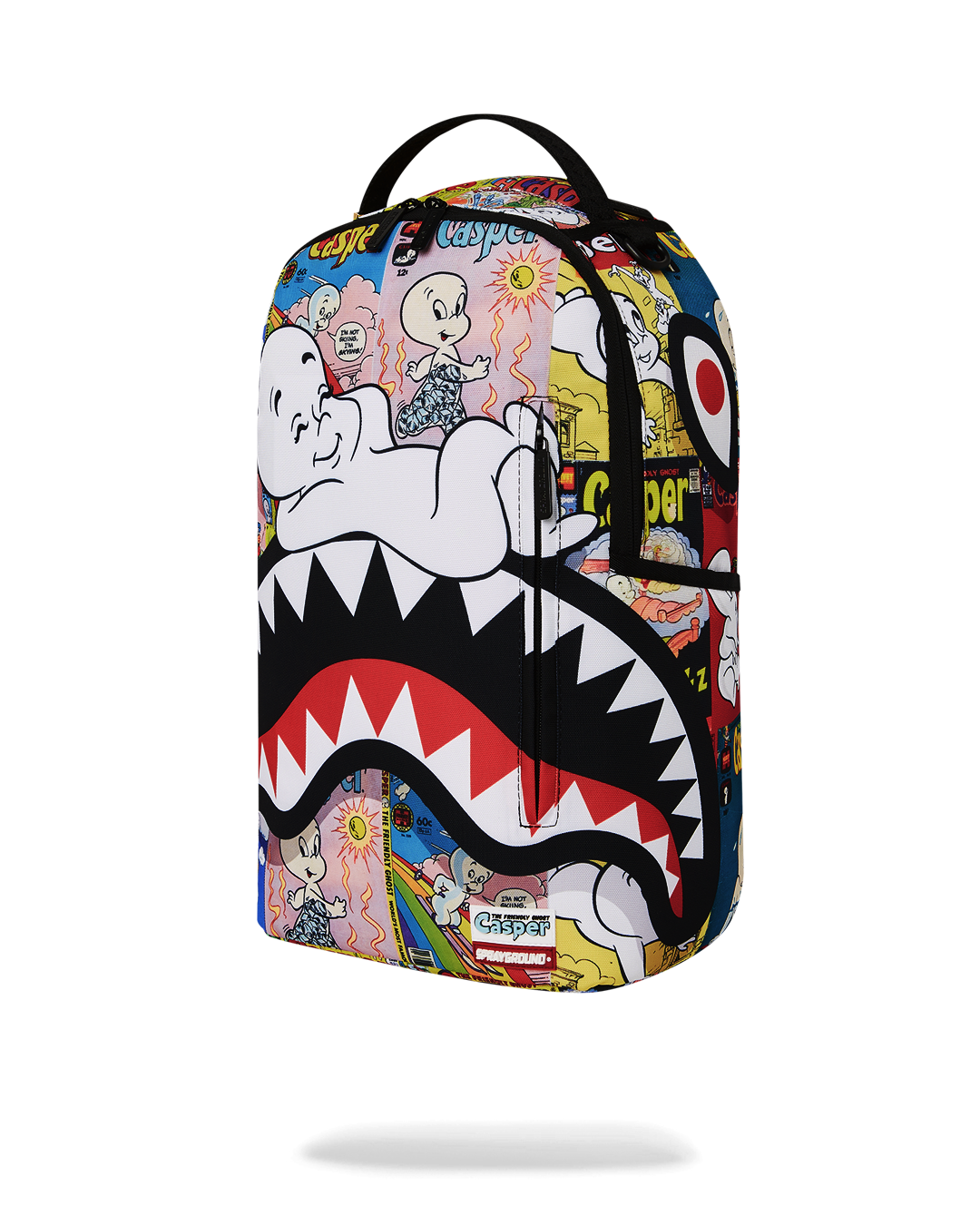 Casper Dreams Deluxe Backpack in use during travel, connected to carry-on luggage.