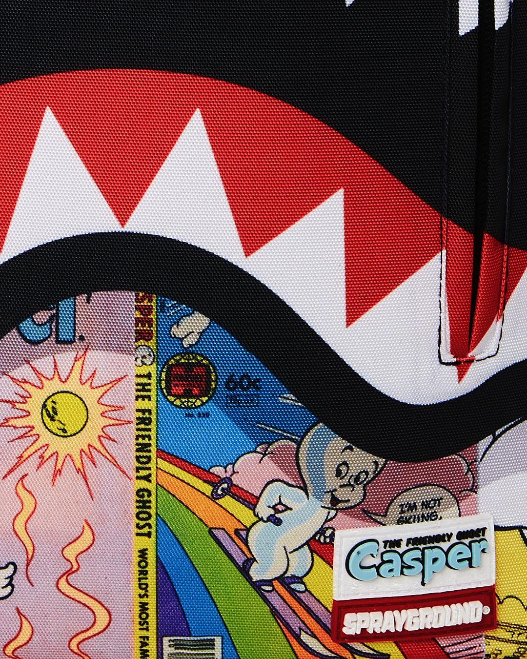 Interior view of the Casper Dreams Deluxe Backpack showing laptop compartment.
